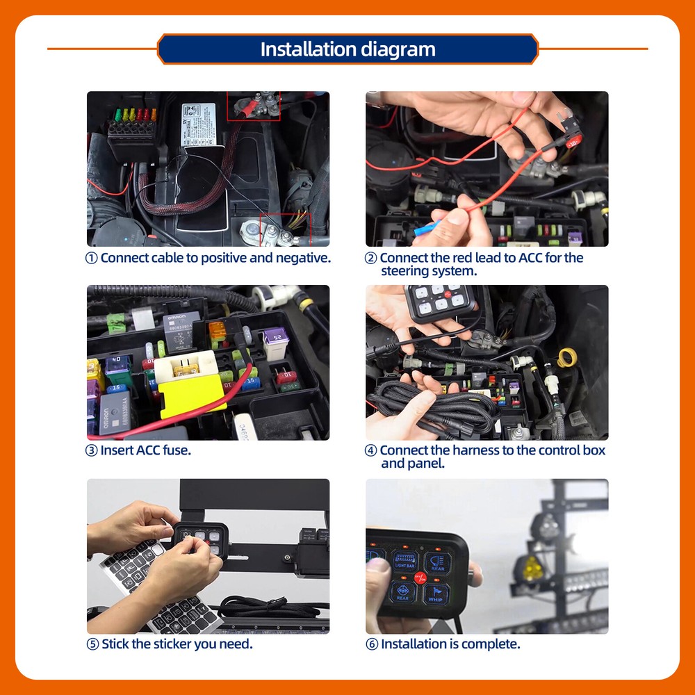 6 Gang Switch Panel Light Electronic Relay Control System Marine Boat Camper