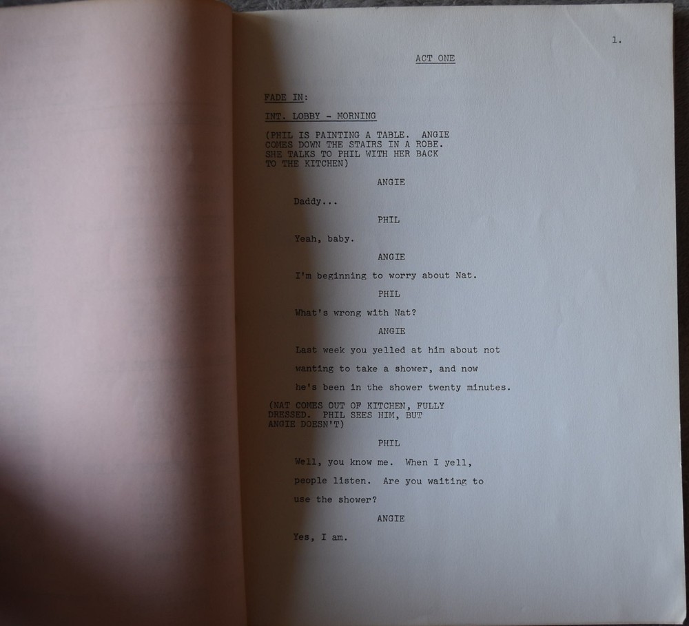 1977 Sanford Arms (The Wedding Reception) Original Screenplay Script