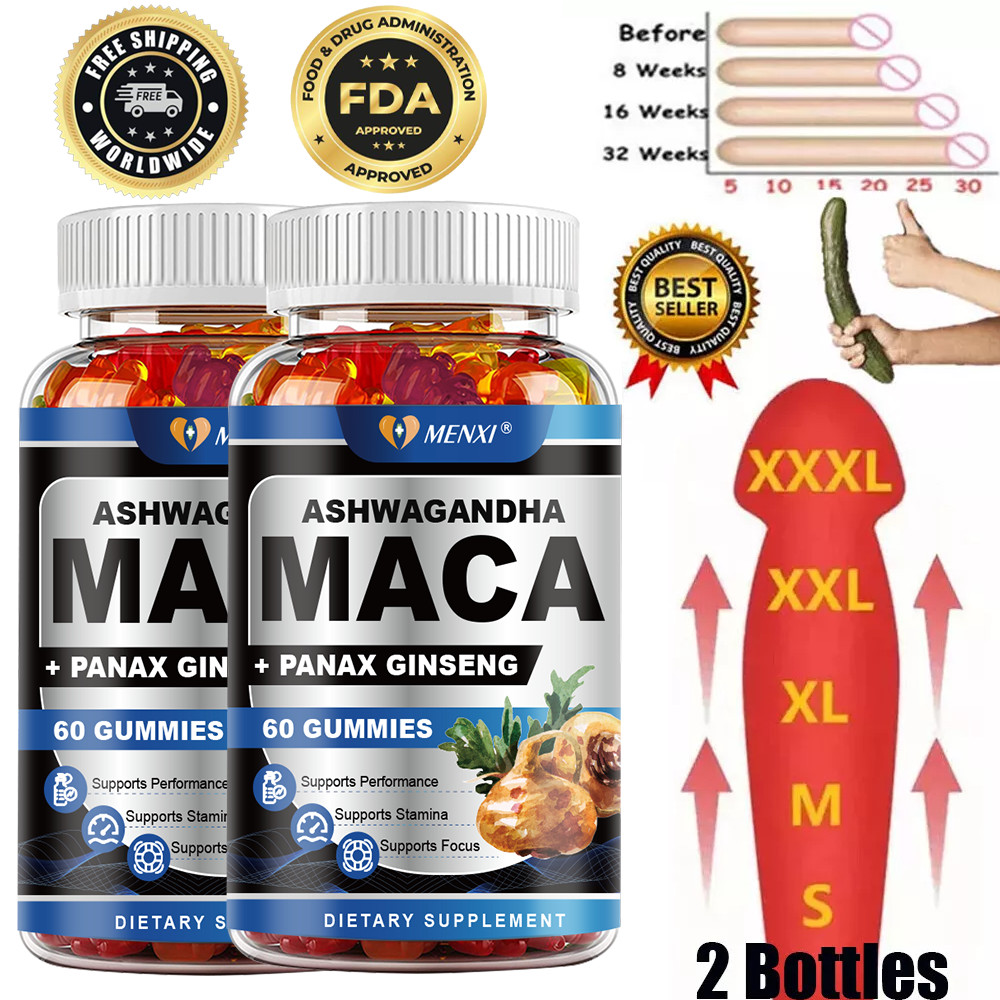 #1 BEST-MALE ENLARGER THICKER LONGER BIGGER 4" GROWTH ENLARGEMENT 120 GUMMIES