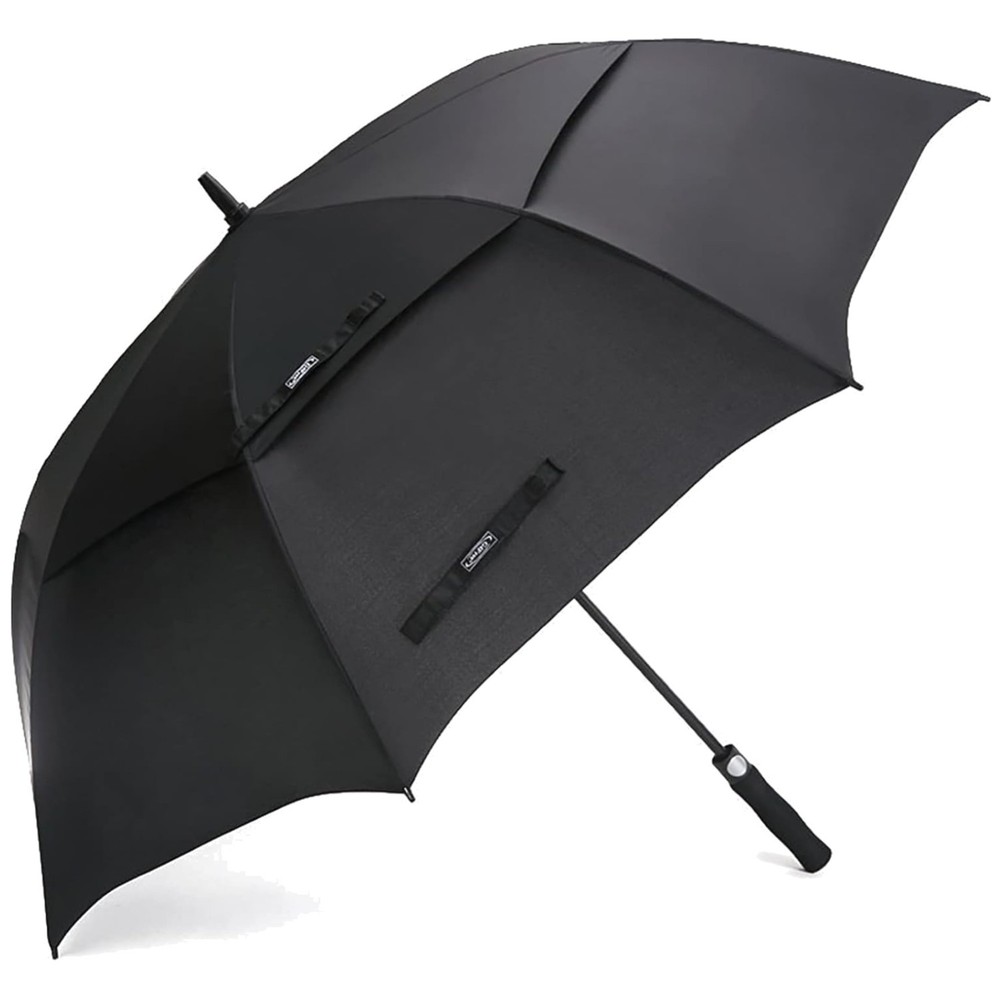 Stylish Black Golf Umbrella with EVA Grip - Auto Open Button