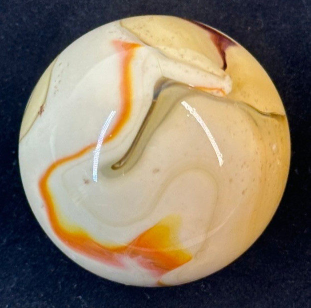 Toe Breaker 50mm (2") MORIARTY Brown/Orange Swirl Marbles glass Toebreaker HUGE