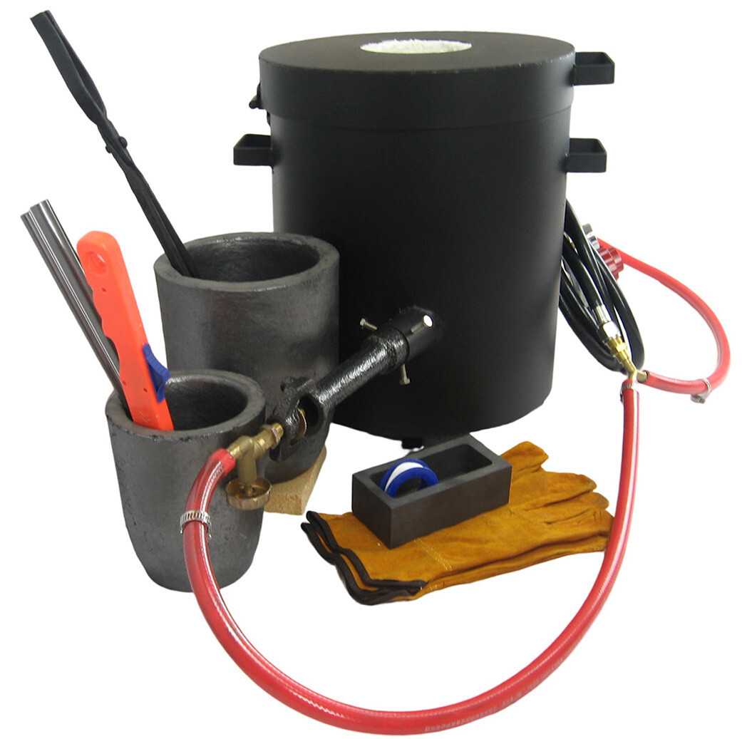 16 KG Gas Metal Melting Furnace Propane Deluxe Kit with Crucibles Molds Casting