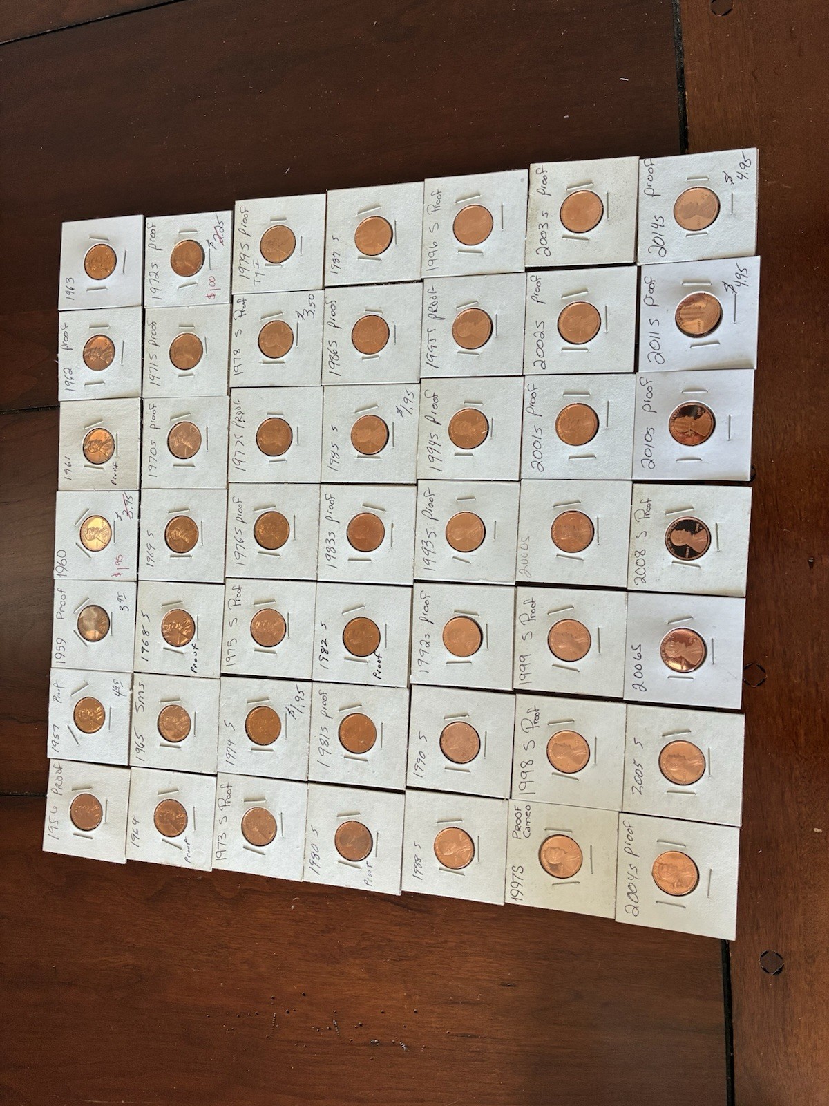 Proof Lincoln Cents 1956-2014 (48) And 1965 from Special Mint Set