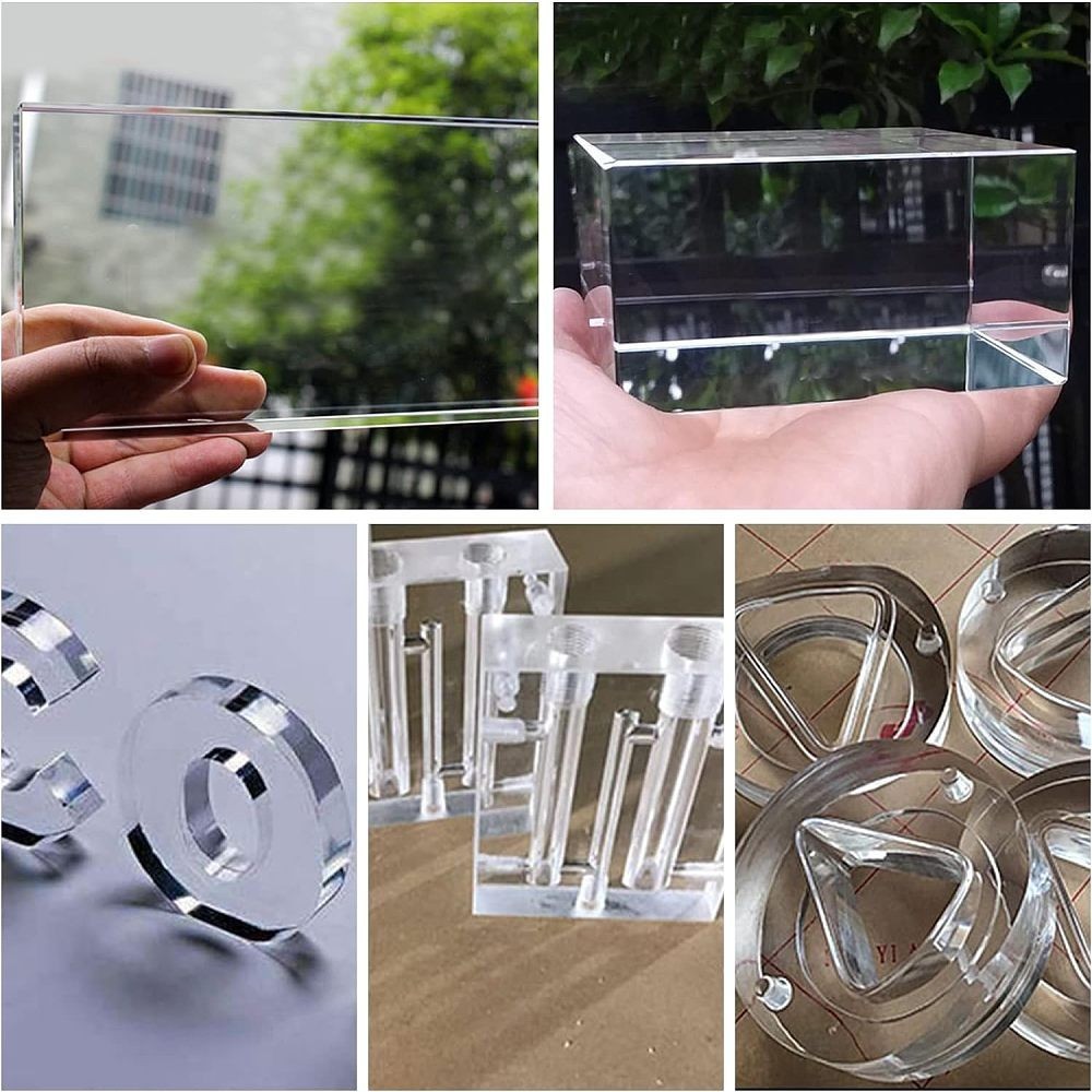 1set 3 pack Clear Polished Acrylic (Square & Flat Round & Rectangle) Display