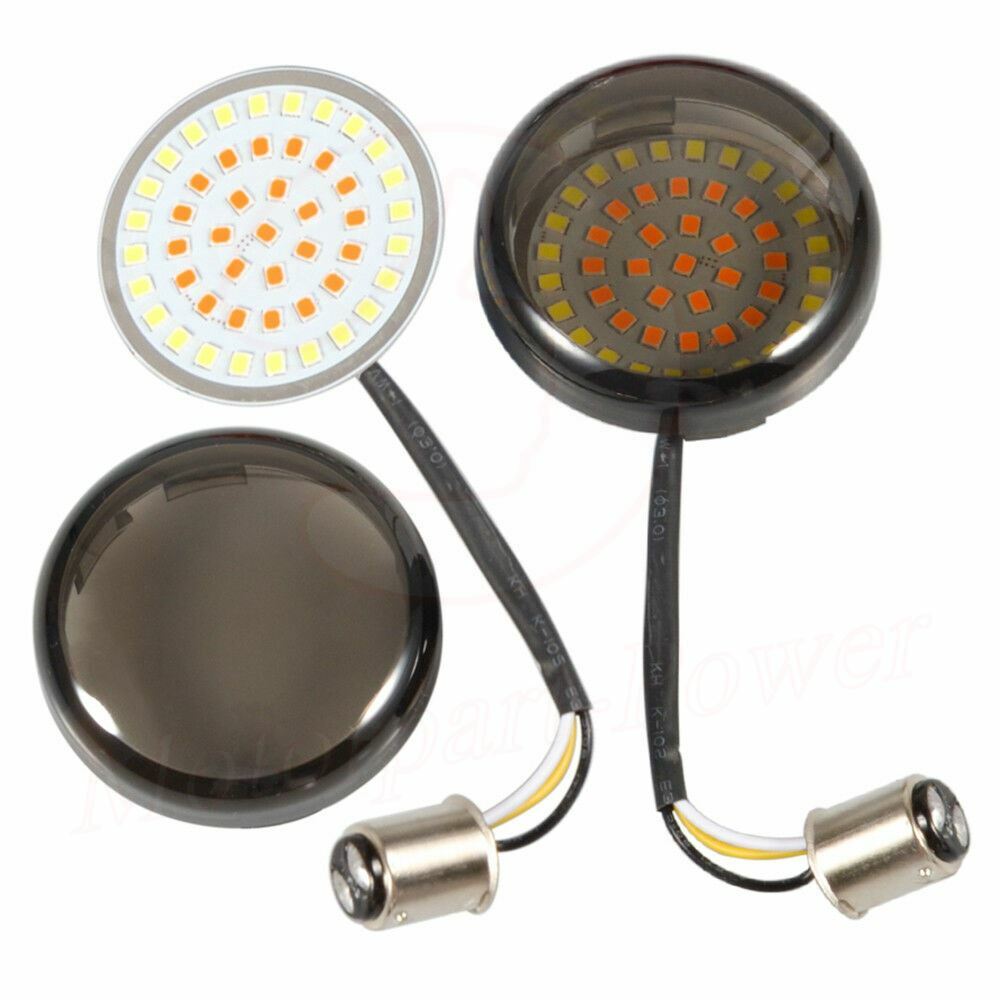 LED Turn Signal Light Smoke Lens For Harley Street Glide Road King Ultra Classic