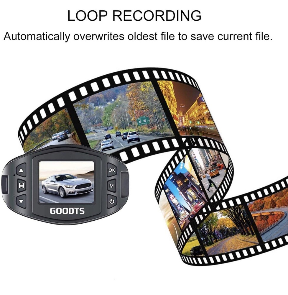DASH CAM Car Dashboard Camera Recorder Full HD Loop Recording G-Sensor GOODTS