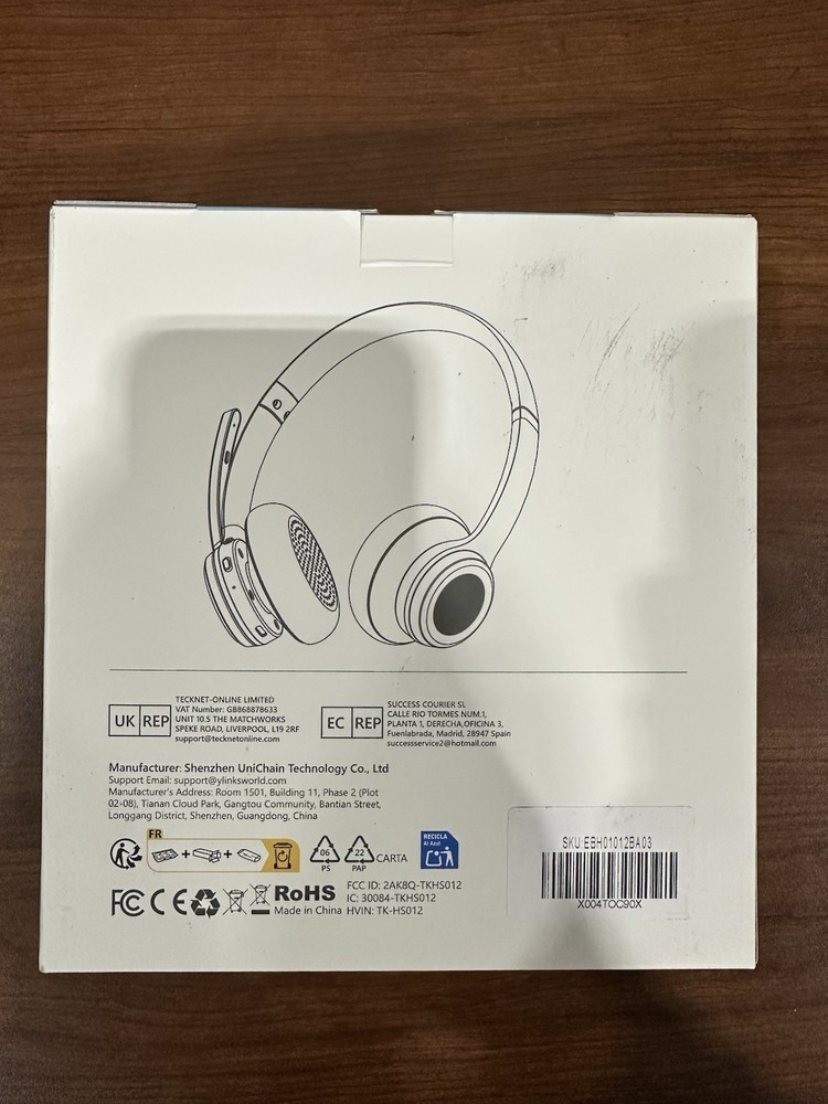 TECKNET Wireless Rechargeable Bluetooth Headset Model TK-HS012