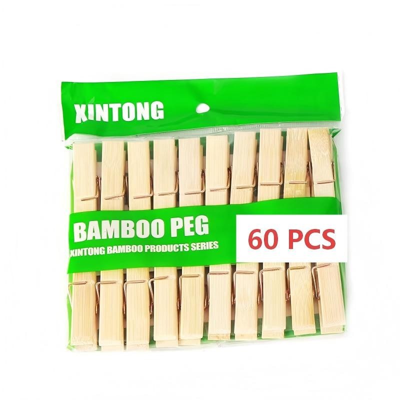 60X BAMBOO 2.8 Inch Clothespins Laundry Clothes Pins Crafts Photos Pins US