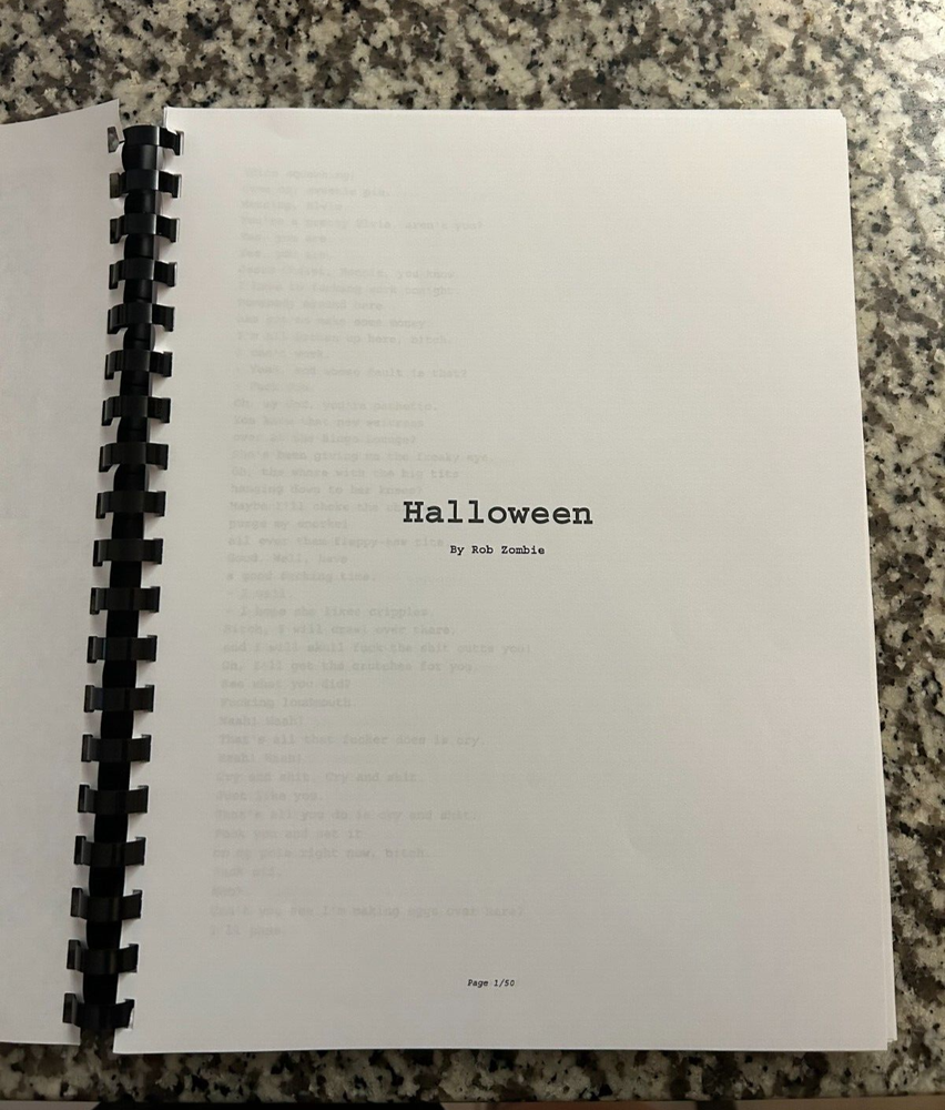 Rob Zombie Halloween Horror Movie Script Reprint Full Screenplay Script