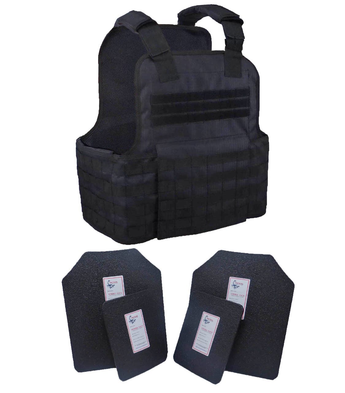 Tactical Scorpion 4Pc Level III+ / AR500 Body Armor Plates 11x14 Muircat Vest