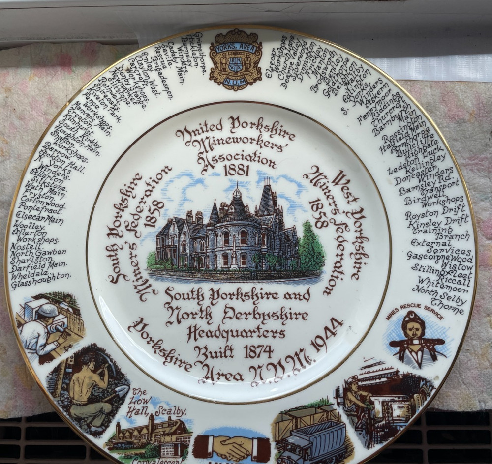 YORKSHIRE AREA NUM Coal Mining Commemorative Plate