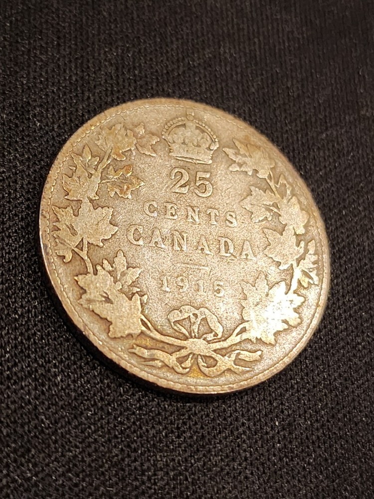 1915 Canada 25 Cents Silver Coin - Key Date