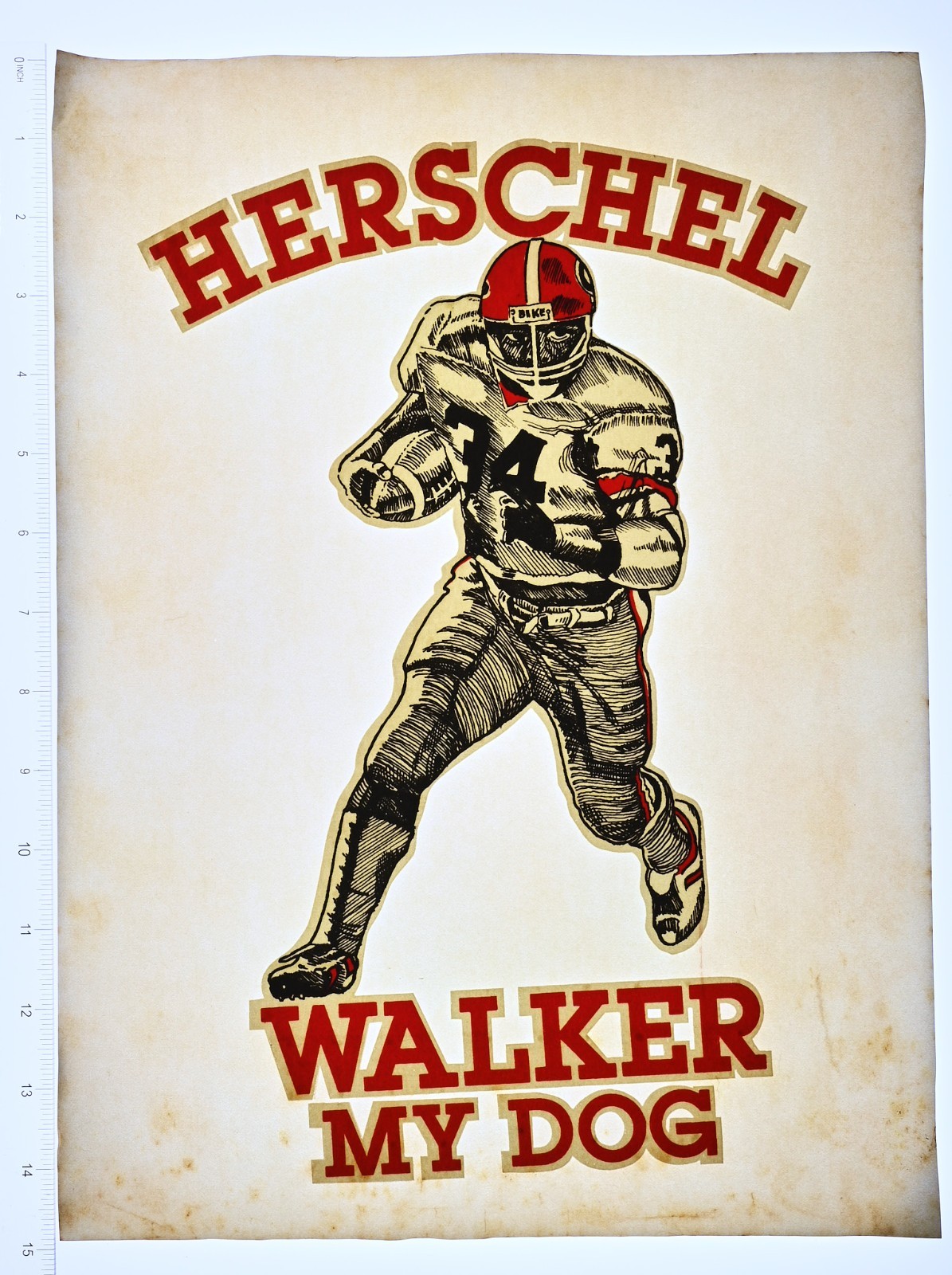Original VINTAGE 1970s Heat Transfer | Herschel Walker My Dog Georgia Bulldog