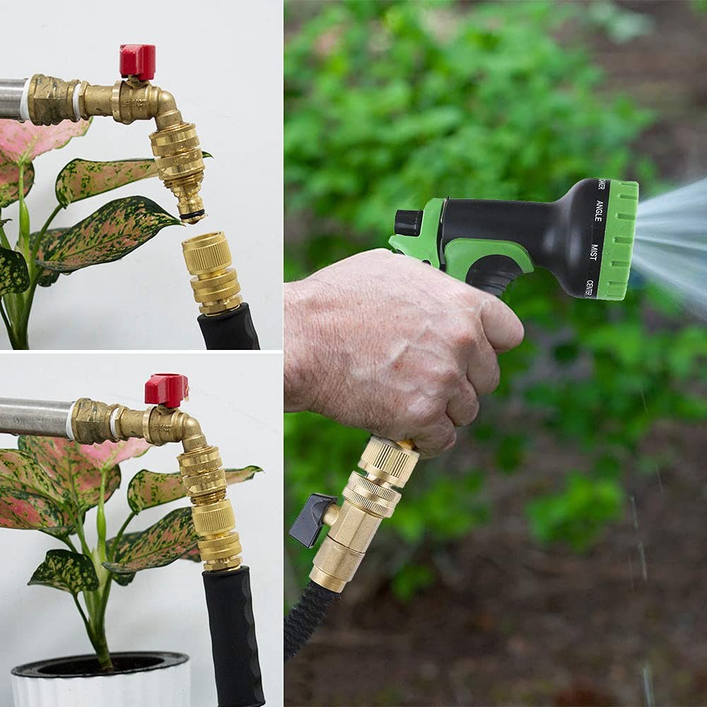 Garden Hose Quick Connect Solid Brass Quick Connector Garden Hose Fitting Wat...