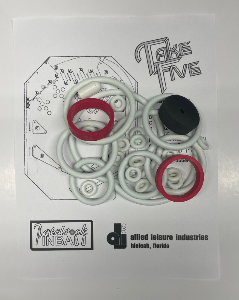 1978 Allied Leisure Take Five Pinball Machine Rubber Ring Kit
