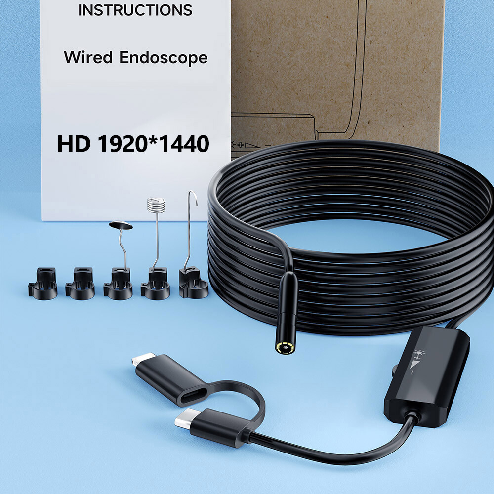 Endoscope Inspection Camera For iPhone 15 Pro Max/iPad/Samsung Borescope Cable