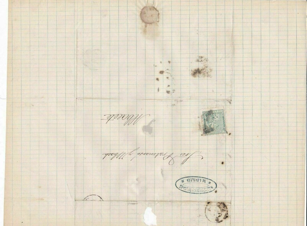 Spain 19th centuary stamps cover Ref 8296