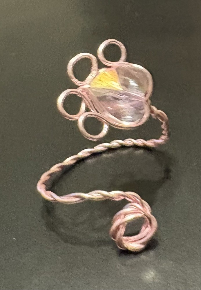 Paw print Adjustable Copper Handmade Ring