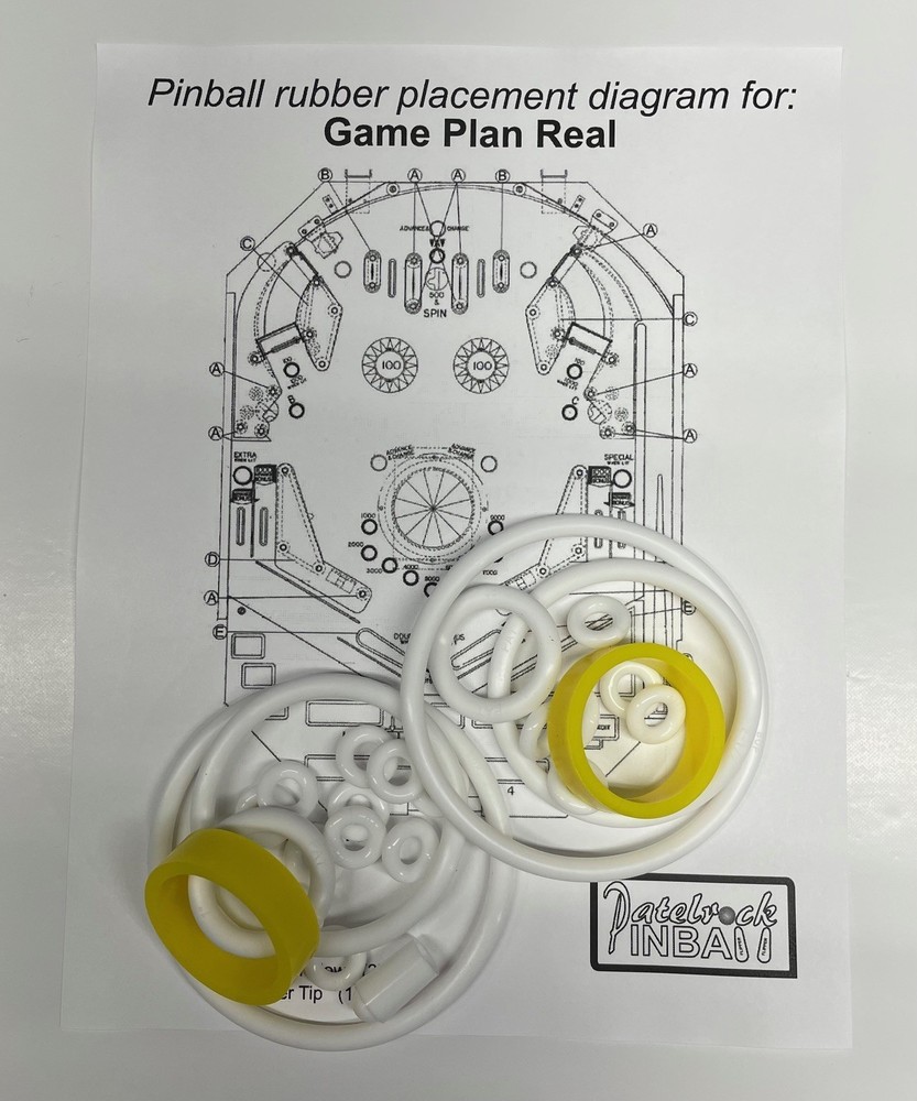 1978 Game Plan Real Pinball Machine Rubber Ring Kit