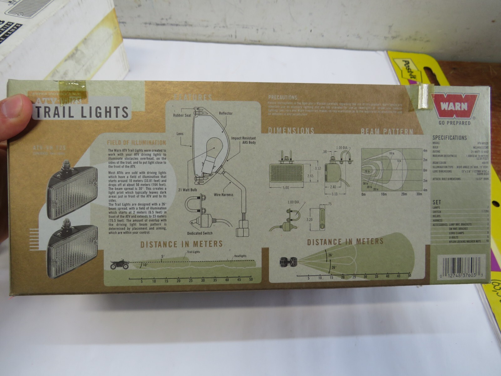 NOS Warn YAMAHA ATV TRAIL LIGHTS 37603 for Grizzly, Kodiak, Big Bear