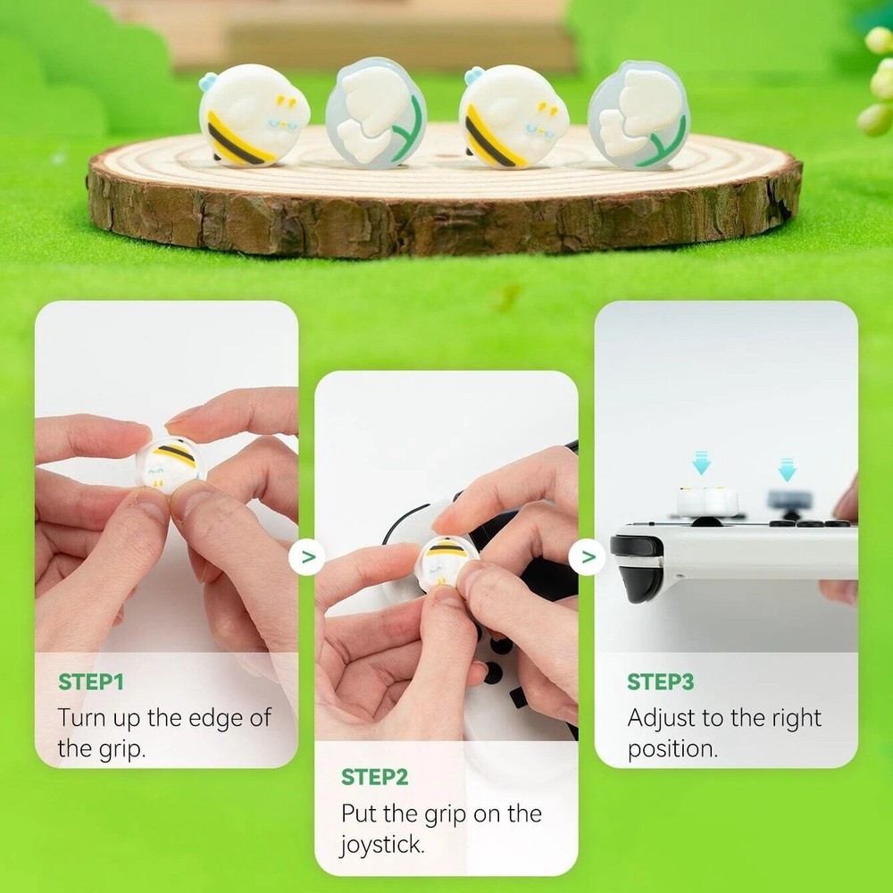 GeekShare 4PCS Thumb Grips Caps for Nintendo Switch / Lite / OLED Soft Silicone