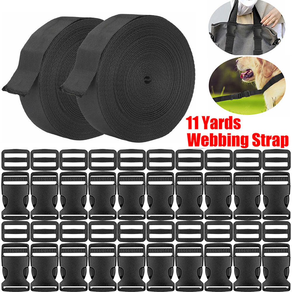 1 Inch 11-Yard Nylon Heavy Webbing Strap Sets Plastic 25mm Buckle Slide Release