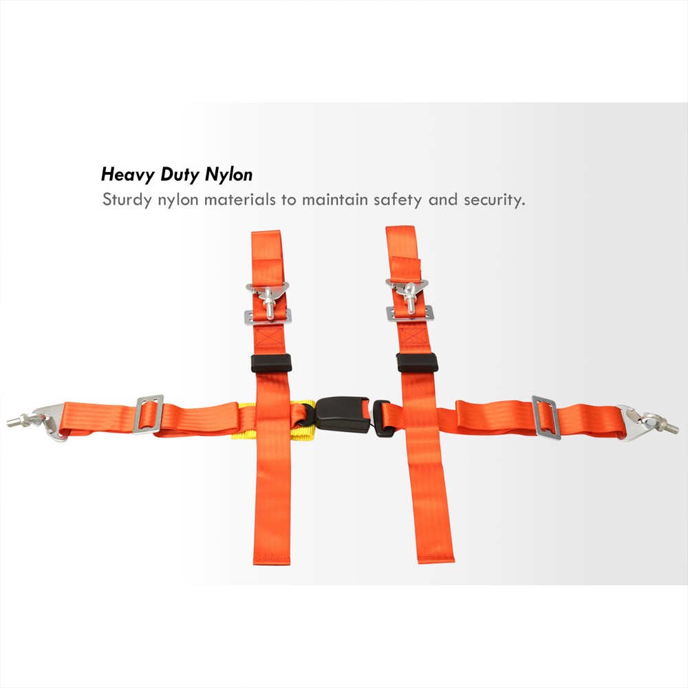 x2 2" 4PT Drift Racing Quick Release Adjustable Seat Belt Harness Straps Set Red