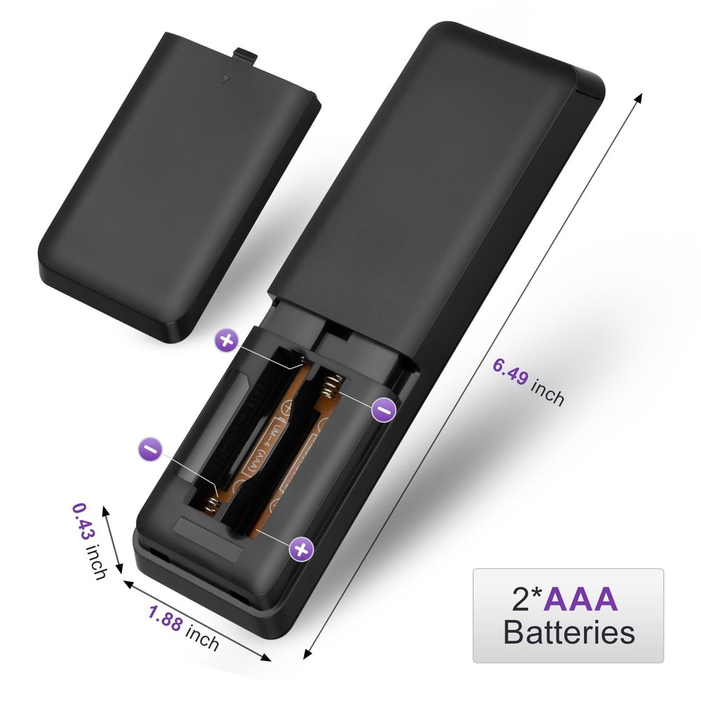 Replacement for Philips-Smart-TV-Remote-Control, Philips TV, Black