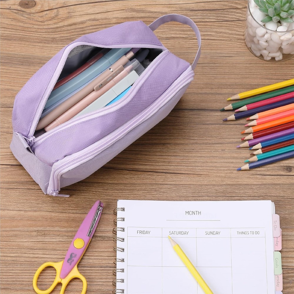 Ample Space Mint Green Pen Case – High-Quality Zippered Stationery Solution