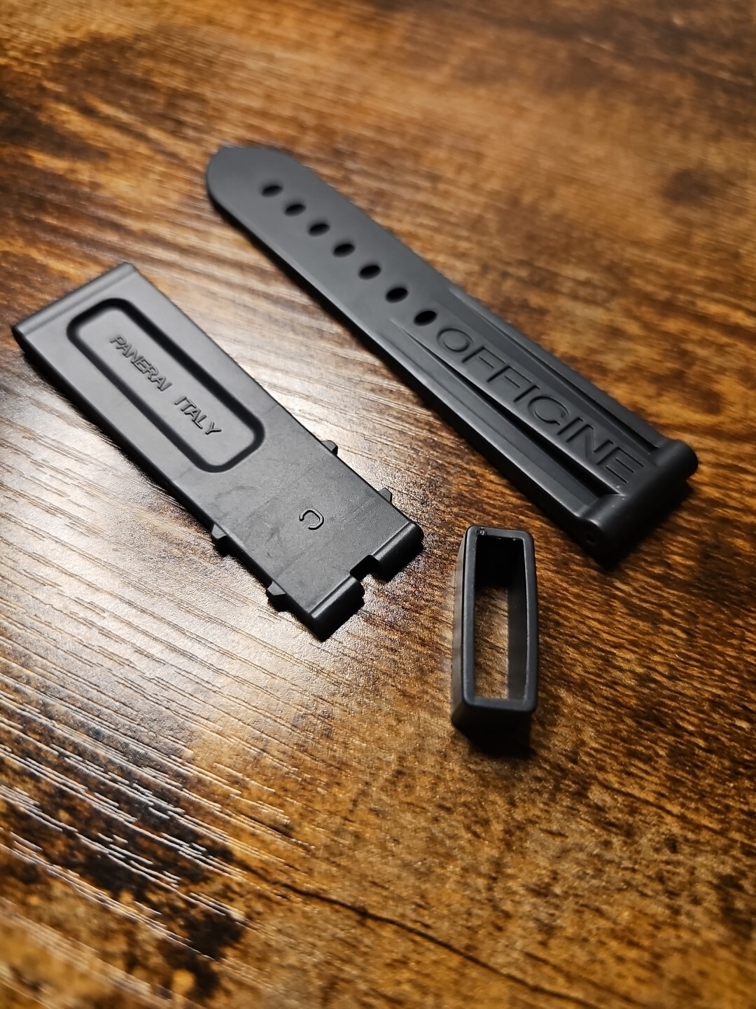 Panerai Watch 24/22mm Black OEM Caoutchouc Rubber Dive Strap MX0011QQ