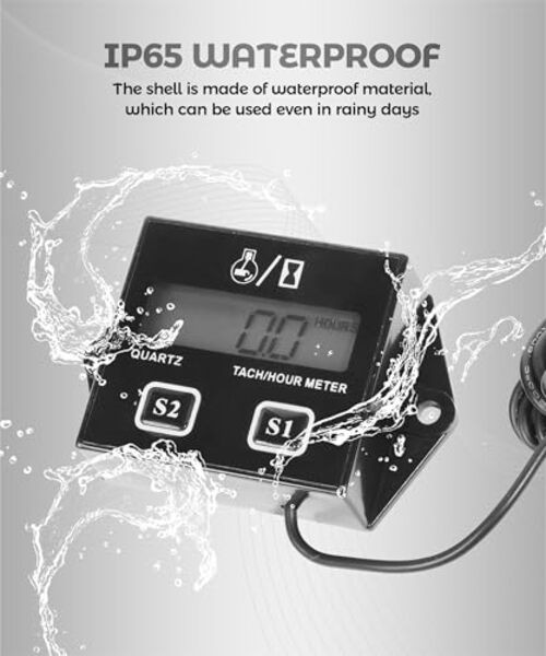 Small Engine Tachometer,Car Accessories Motorcycle Tachometer,Waterproof