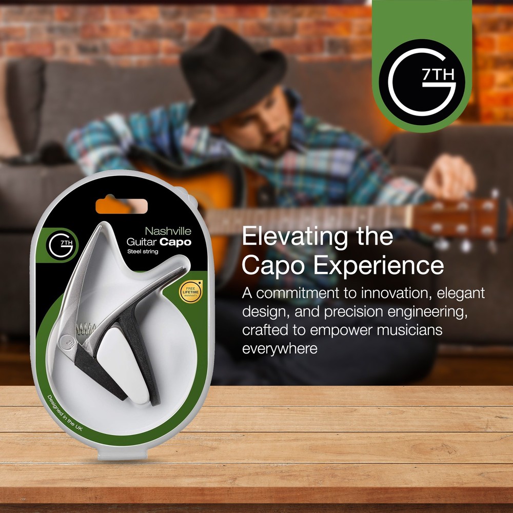 G7th Nashville 6 String Classical Silver Guitar Capo