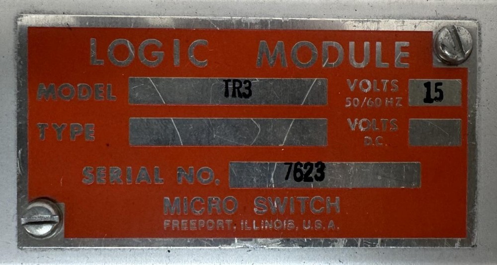 Micro Switch TR3 Logic Module 15V 50/60Hz 7623