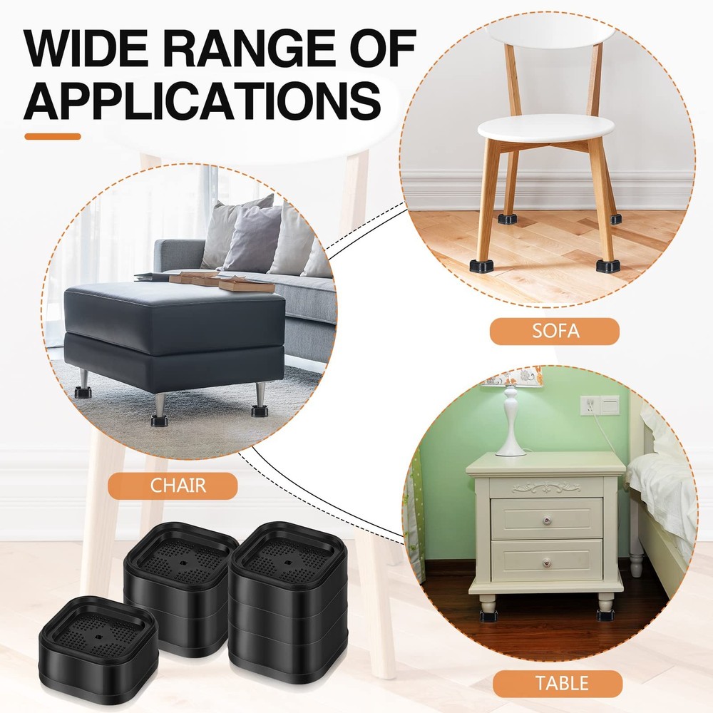 Furniture Risers Adjustable Bed Risers Desk Leg Risers 1.38" Stackable Heavy ...