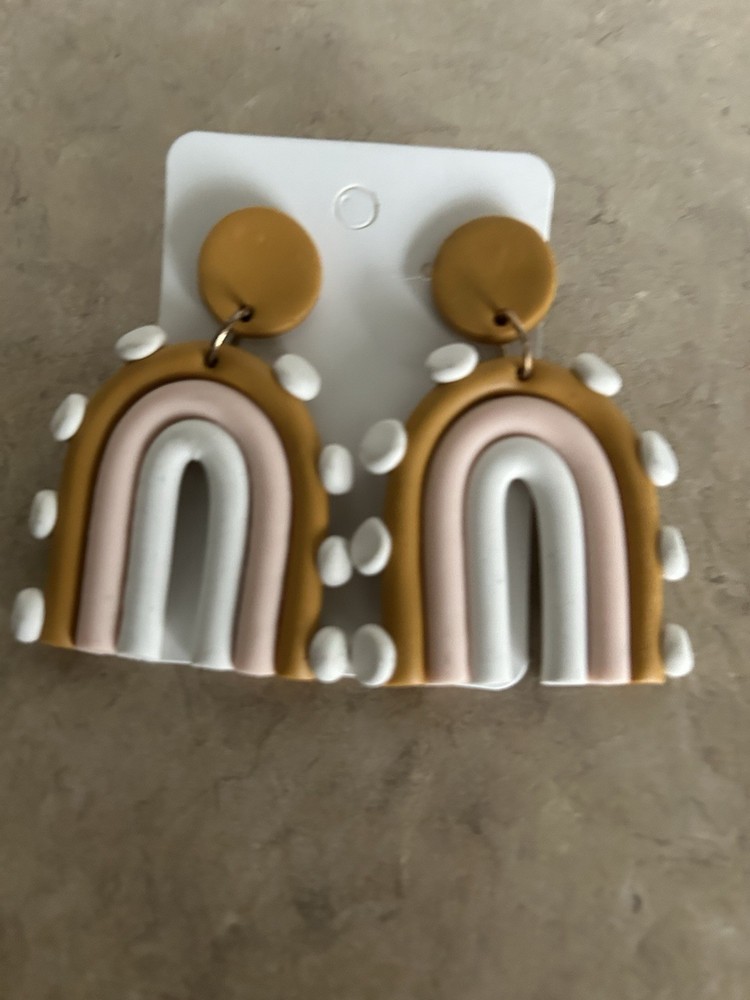 Polymer Clay Rainbow Dangle Earrings