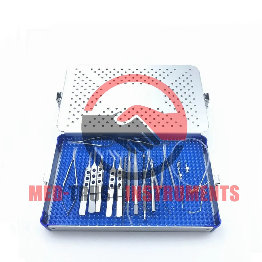 21 Pieces Cataract Eye Micro Surgery Kit Opthalmic Surgery Instruments with Case