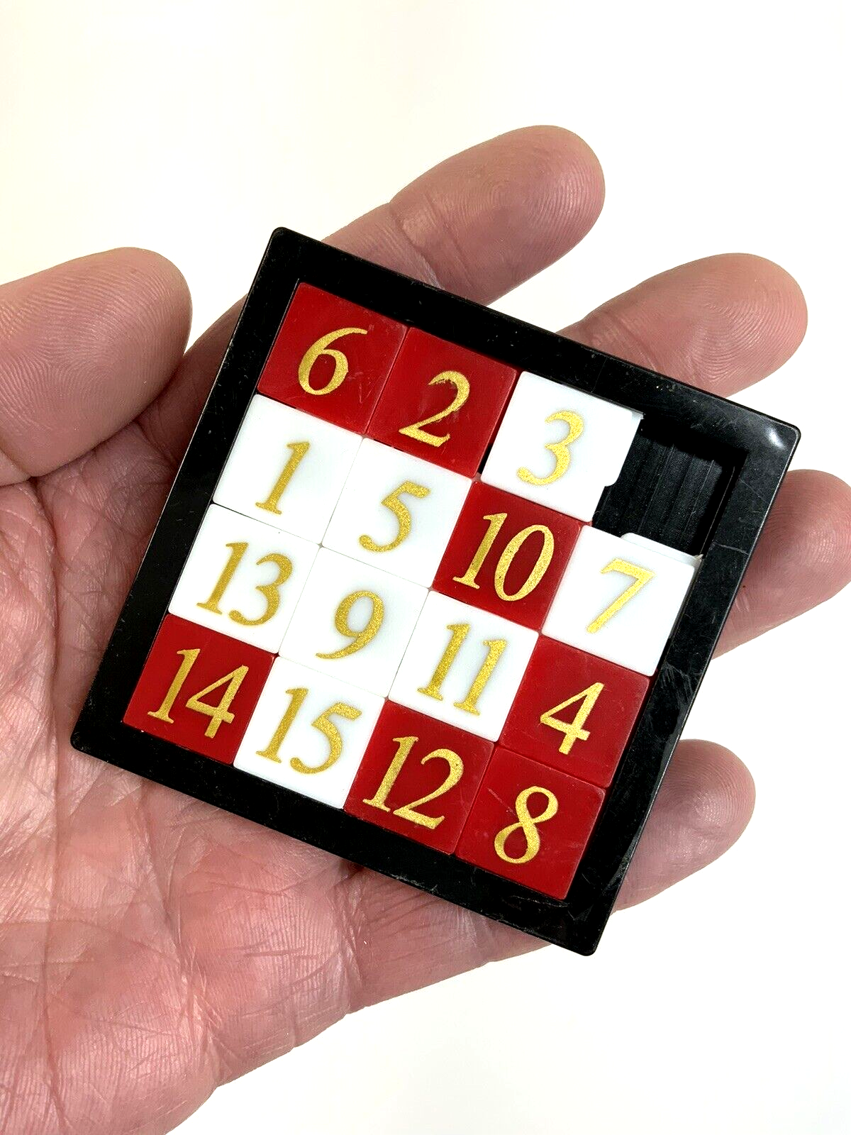 FIFTEEN 15 PUZZLE Number Slide Tile Brain Teaser Classic IQ Test Toy Game