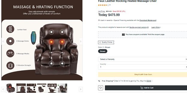 Massage Rocker Recliner Chair