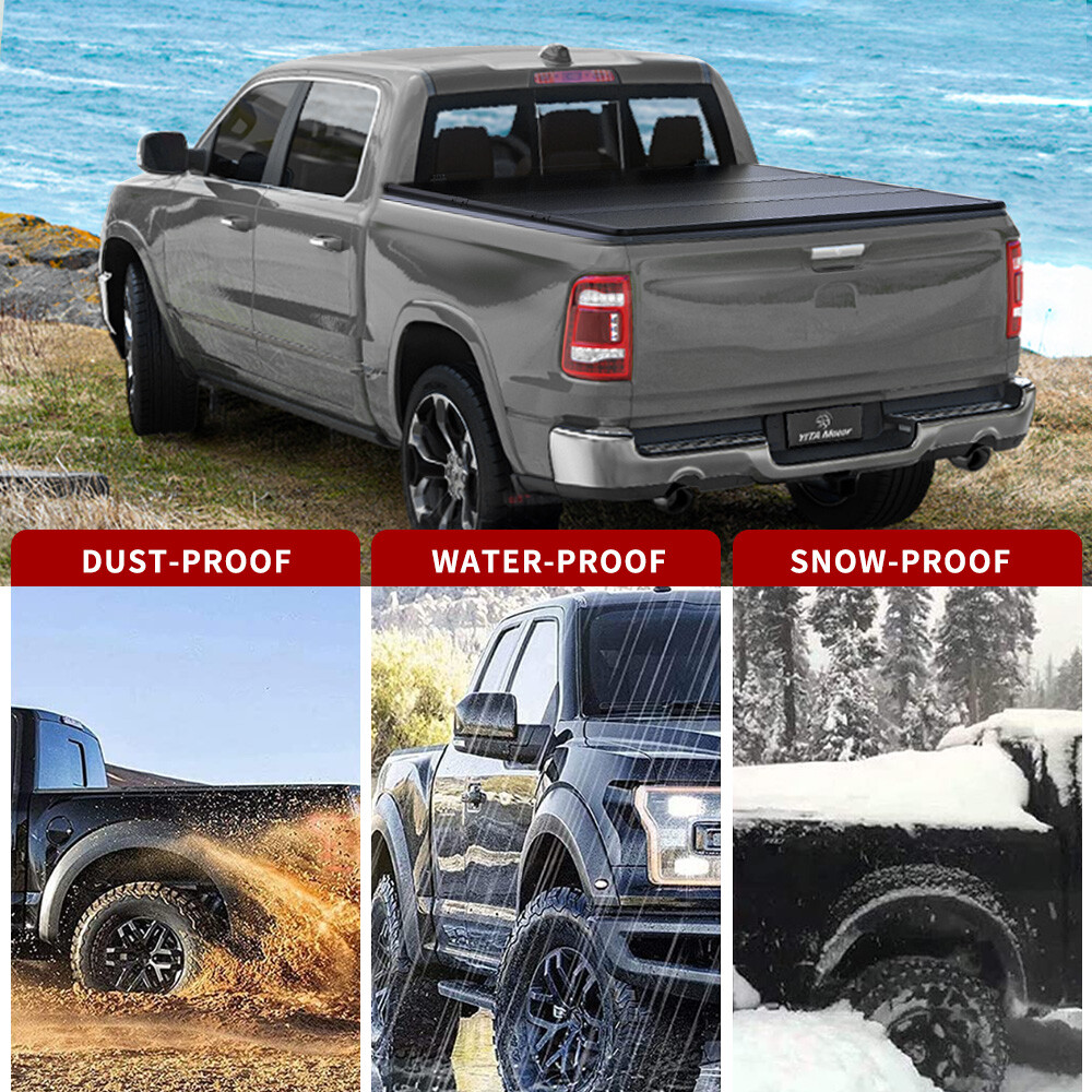 5FT Hard Tri-Fold Tonneau Cover Truck Bed For 2024 Toyota Tacoma Waterproof