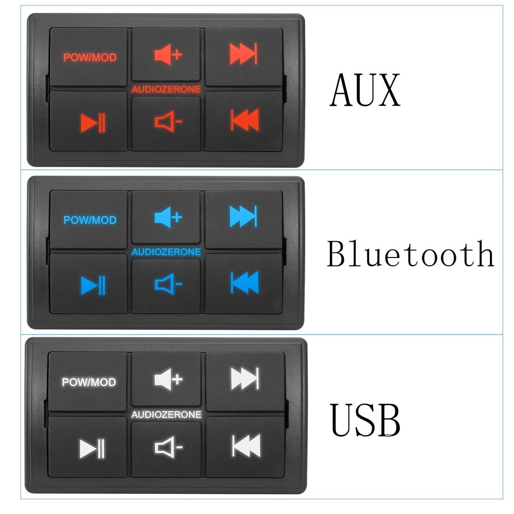 Marine Bluetooth Amplifier car Audio System Waterproof Multi-Function Remote ...