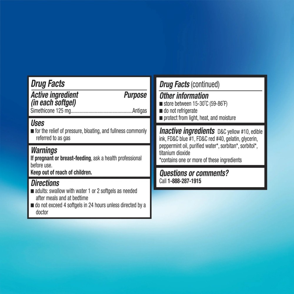 Equate Extra Strength Gas Relief Softgels, 150 Count.