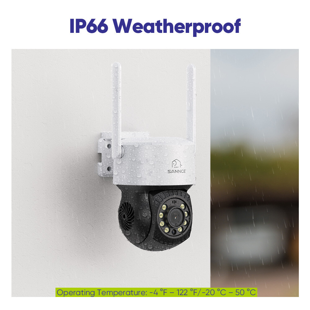 SANNCE 3MP Wireless Security Camera PT Two Way Audio Color Night Auto Tracking