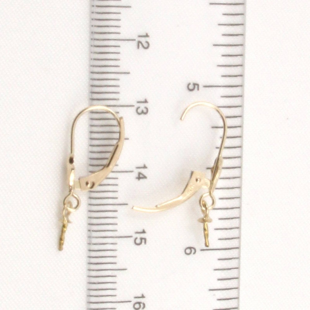 Pair of Solid 14k Yellow Gold Unique Leverback Split Ring Earring Component DIY