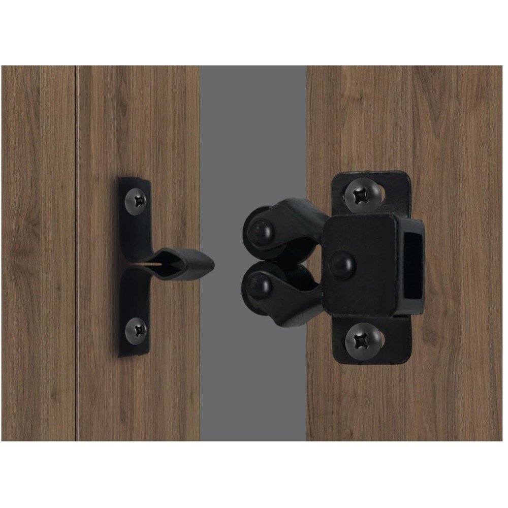 Adjustable Silent Roller Catch, Matte Black, 1-1/4", 25 Pack