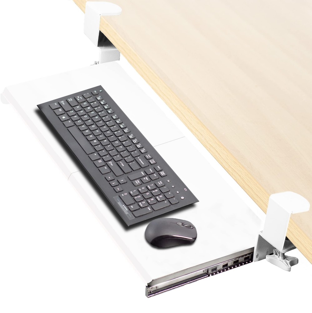 VIVO Large Keyboard Tray Under Desk Pull Out with Extra Sturdy C Clamp Mount Sys