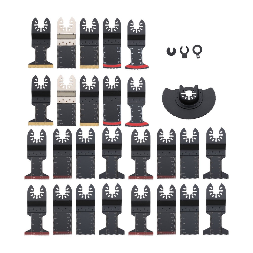 30 Pieces Universal Titanium Oscillating Saw Blades Quick Release Multi Tool Kit