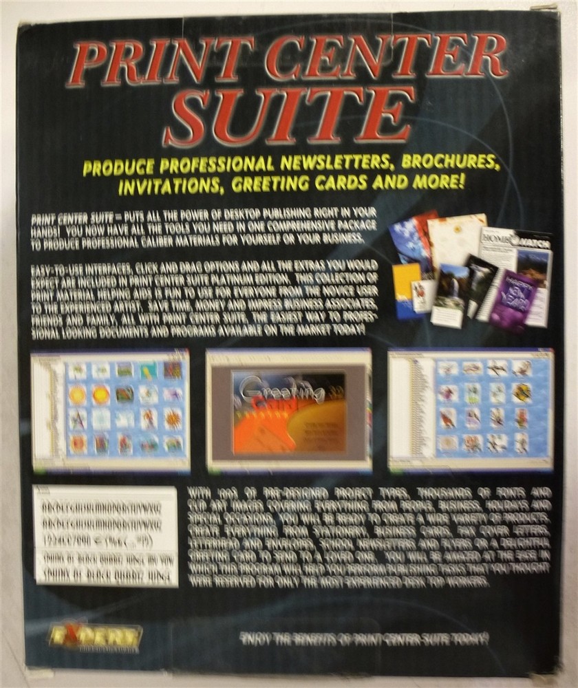 Software PC Expert Print Center Suite Platinum 5 Complete Programs OB Big Box