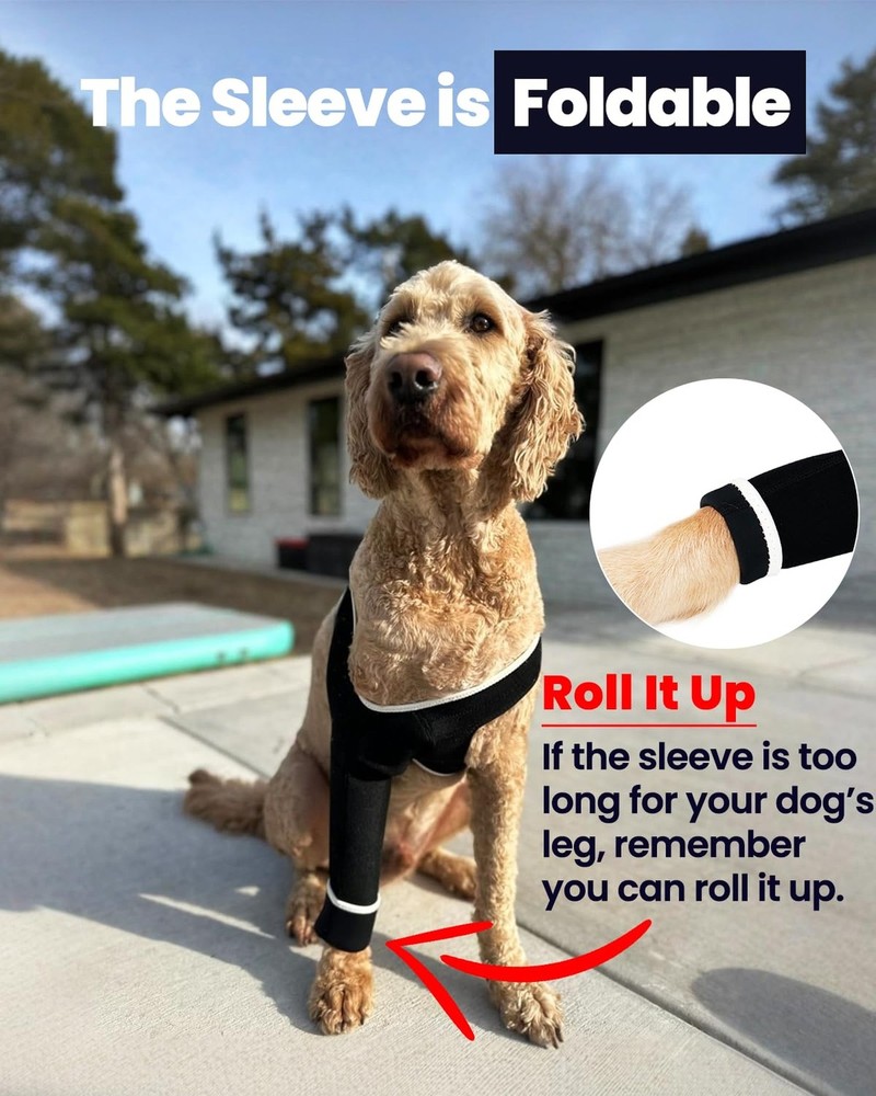 Dog Front Leg Sleeve, XLarge, Comfortable, Breathable Material, Adjustable El...