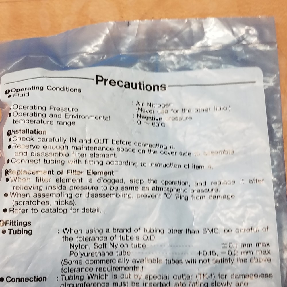 SMC ZFC200-06B Vacuum filter, 10 Micron - NEW