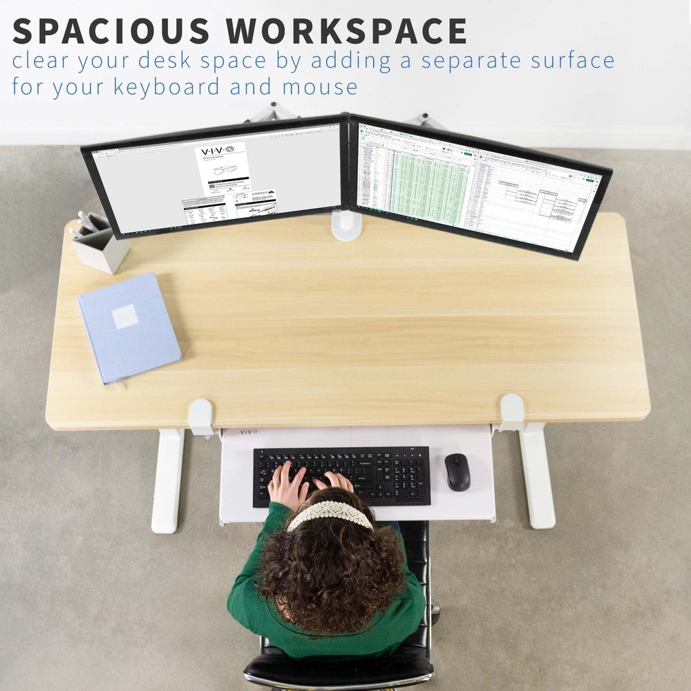 VIVO Large Keyboard Tray Under Desk Pull Out with Extra Sturdy C Clamp Mount Sys